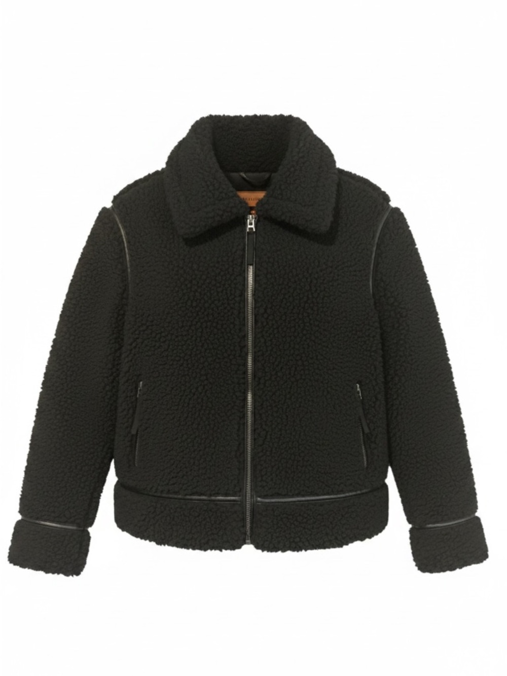 Bearpaw Black Sherpa Jacket Women’s Small Faux Fur Cozy Zip Up Coat